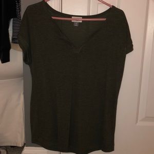 Army green v-neck tunic